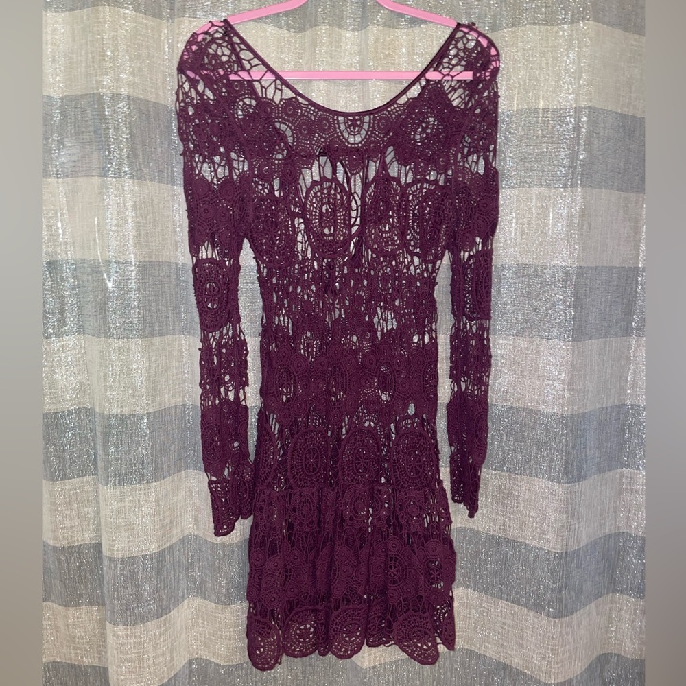 Free People Purple Crochet Dress